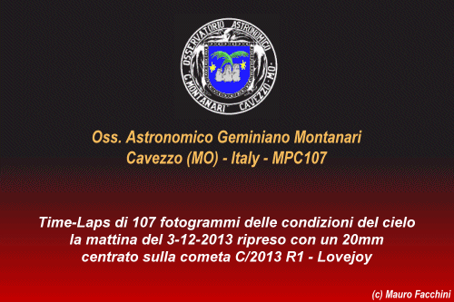 Cometa C/2013 R1 - Lovejoy - Time Laps