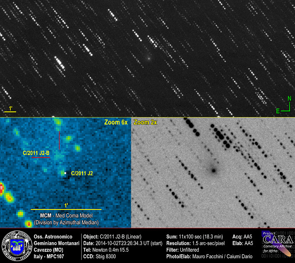 Cometa C/2011 J2 (Linear) e frammento - B -