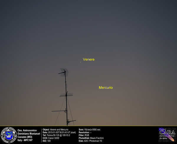 Congiunzione Venere Mercurio