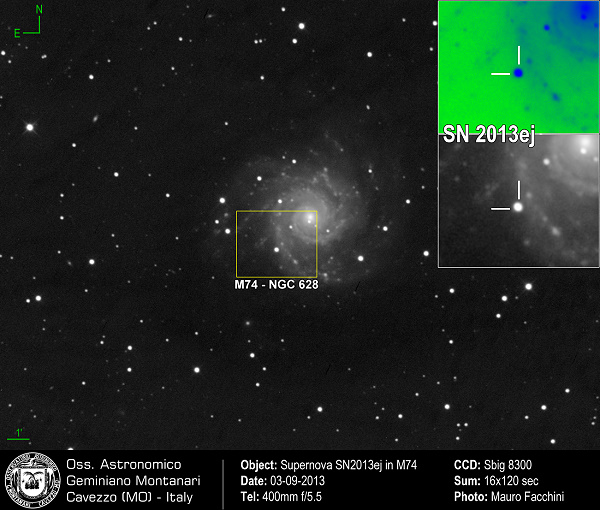 Supernova in M74